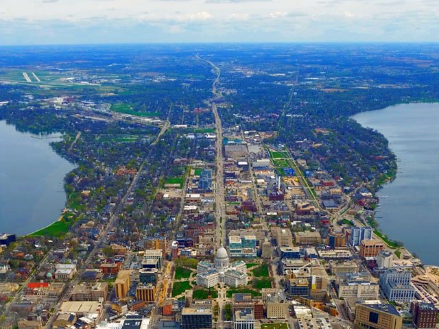 Aerial view of Madison, Wisconsin